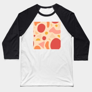 Coral pink doodle pattern Baseball T-Shirt